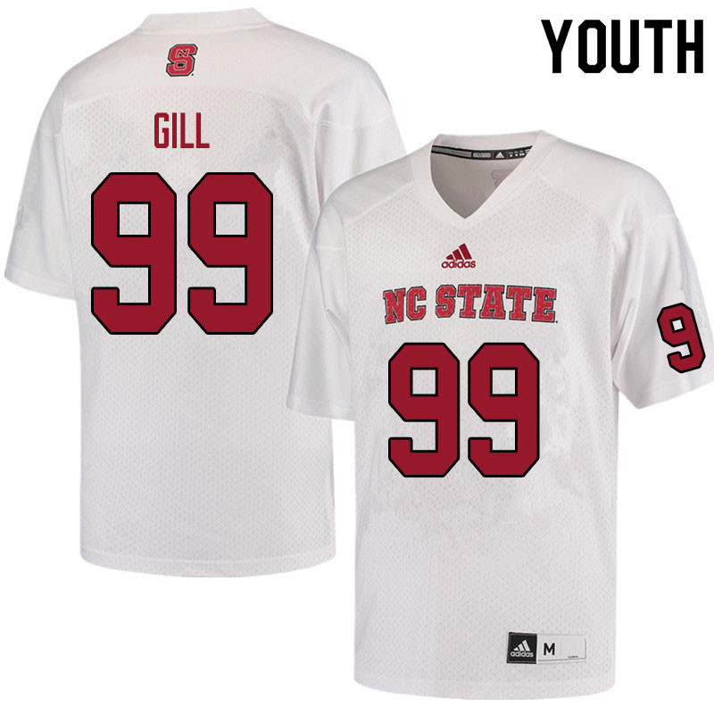 Youth #99 Trenton Gill NC State Wolfpack College Football Jerseys Sale-White - Click Image to Close